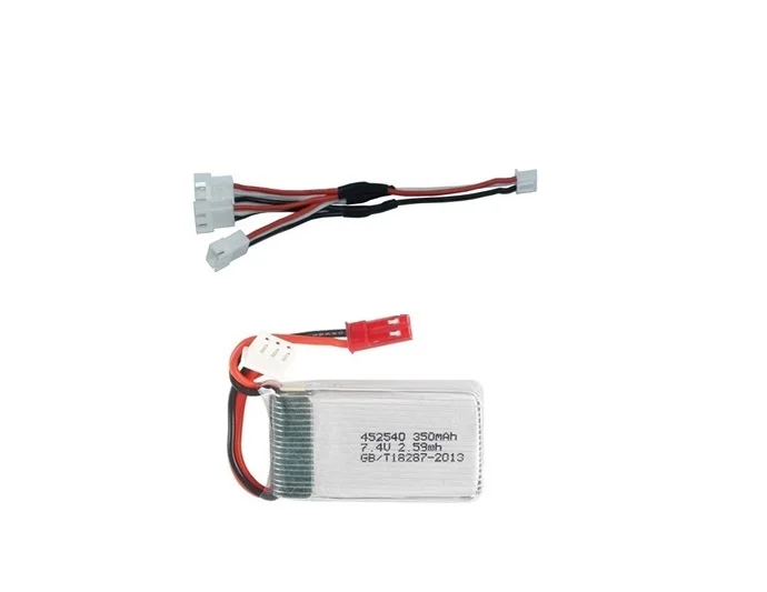 7,4 v 350mah 35C Lipo батарея для MJX X401H X402 JXD 515 515W 515V батарея и зарядное устройство RC Mini FPV Дрон Квадрокоптер вертолеты - Цвет: Светло-желтый