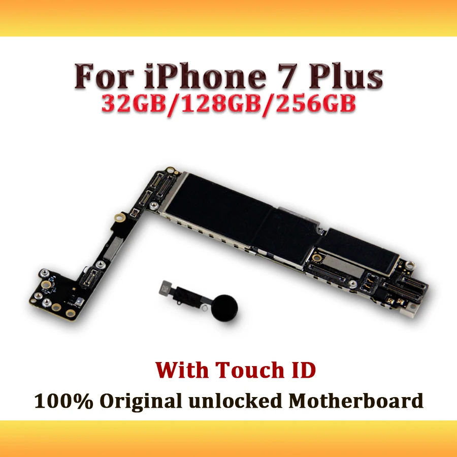 

icloud Unlocked Original For iPhone 7 Plus Motherboard For iphone 7 Plus 32GB/128GB/256GB Logic Board With Touch ID IOS System
