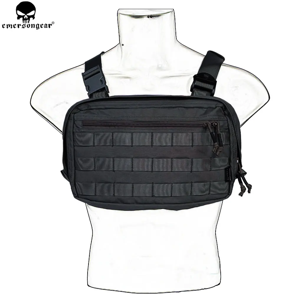 EMERSONGEAR EDC Bag Chest Recon Bag Tool Pouch Combat Tactical Vest Pouch Bag Multicam Black EM9285