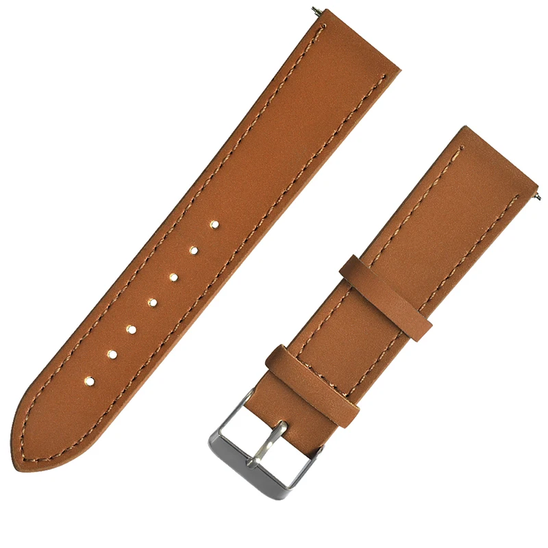 Hangrui ремешок из натуральной кожи для Xiaomi Huami Amazfit ремешок Bip браслет Молодежные умные часы наручные часы Группа Смарт аксессуары - Цвет: Brown