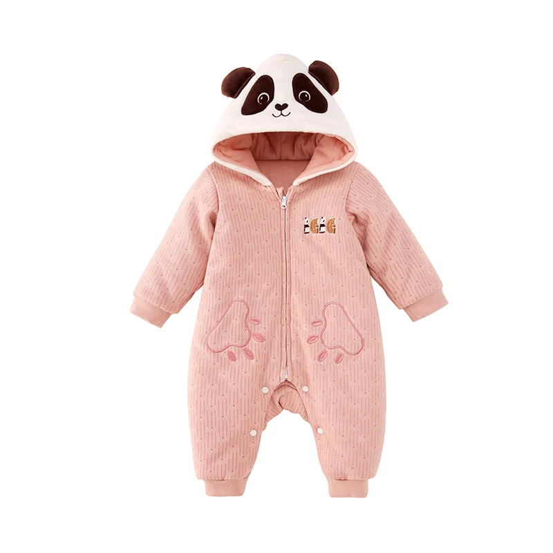 Pureborn Baby Girl Clothes Christmas Rompers Cute Panda Newborn Baby Clothes Winter Jumpsuit Coveralls One-piece New year Gift