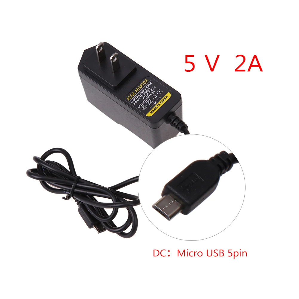 

Universal AC 100V-240V DC 5V 2A Micro USB 5Pin Wall Charger for Tablet PC Power Supply Adapter Cable for Android Pad US Plug