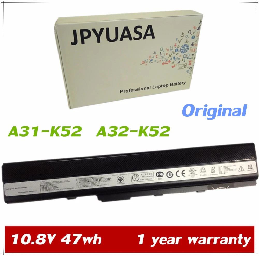 JPYUASA 10.8V 47wh 4400mAh A31 K42 A31 K52 A32 K52 A41 K52 Laptop