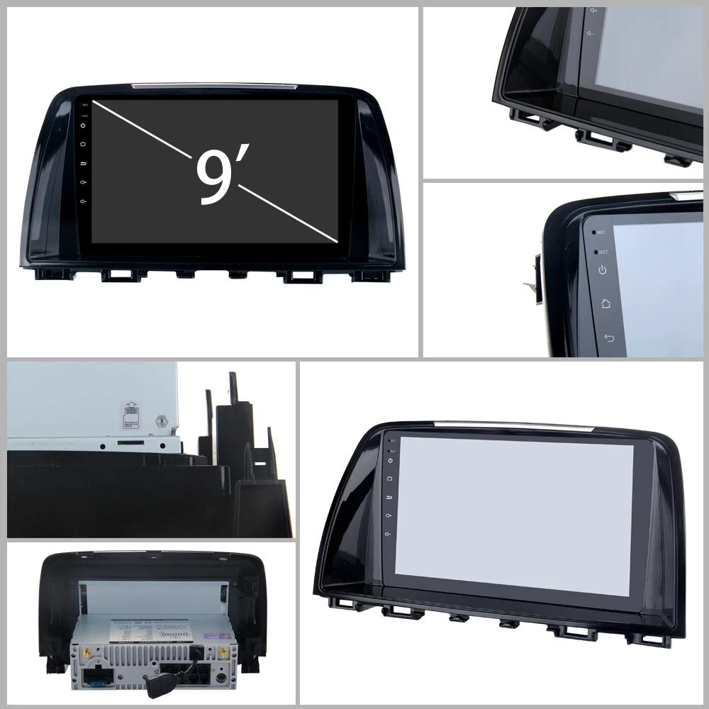 Best 9" IPS Android 9.0 Car Radio For Mazda 6 Atenza 2013 2014 2015 Multimedia player built-in DSP stereo with 8-Core 4Gb+32Gb GPS 5