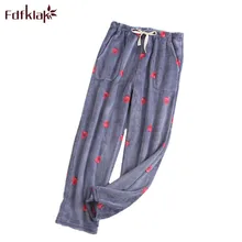 Fdfklak Новинка зимы; одежда для отдыха; одежда для дома Штаны для женщин Фланелевая пижама Штаны пижамные штаны пижамные брюки женские M-XL Q1493