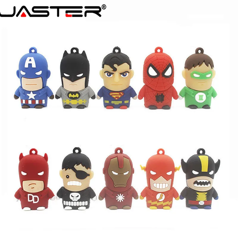 

JASTER Best Gift superhero avenger/Superman/Batman/Spider Man pendrive 4G 8G 16G 32G Usb 2.0 Usb flash drive