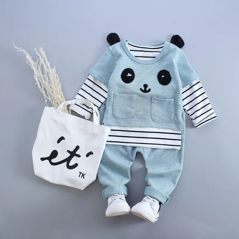 

Anlencool Baby Girl Clothes Autumn Baby Boy Clothes(Long Sleeve Striped Shirt+Panda Shirt+Pants)3Pcs Baby Clothing Sets