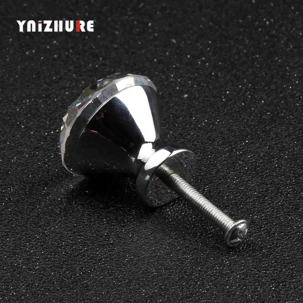 YNIZHURE Лидирующий бренд 10 шт 30 мм Diamond Форма Кристалл Стекло ручки комод для шкафа с выдвижными ящиками для кухонного шкафа с винтами