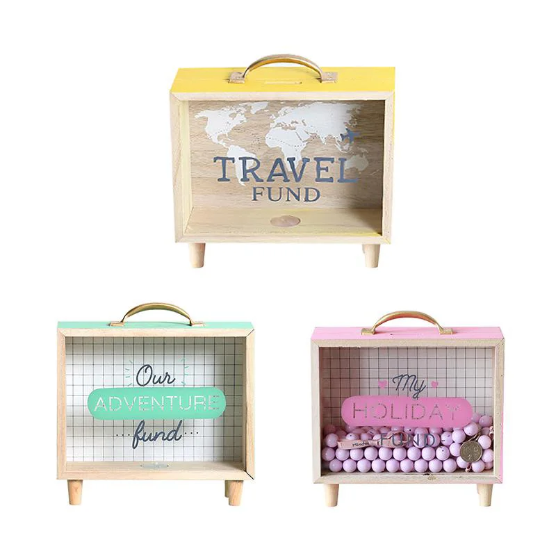 

Wood Money Box Coin Storage Home Decoration Accessories Big Piggy Bank Organizer Birthday Kids Fun Toys Christmas Gifts Storage