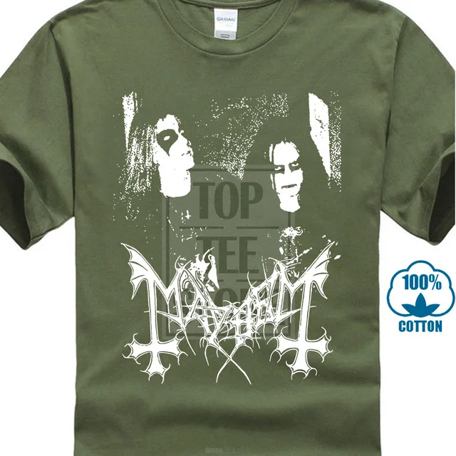 Mayhem футболка Dead Morbid норвежский черный металл Euronymous Hellhammer ватейн рукав футболка летние мужские футболки одежда - Цвет: Армейский зеленый
