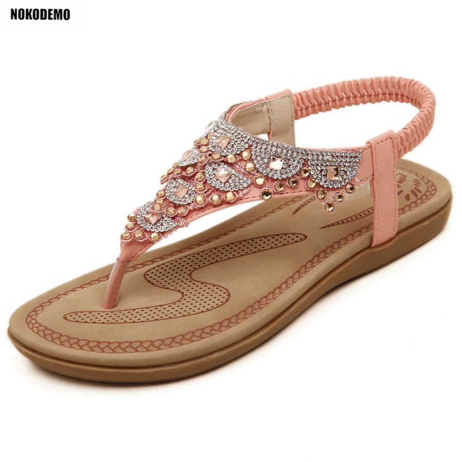 bohemian style flat sandals