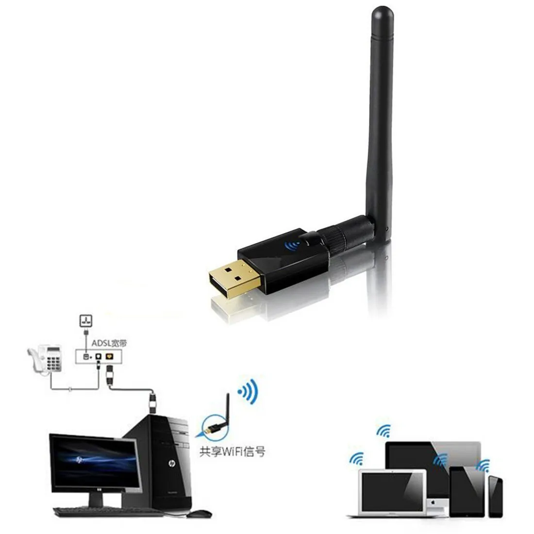 600 Мбит/с 2,4 ГГц и 5 ГГц двухдиапазонный беспроводной 802.11ac USB Ethernet адаптер Сетевая карта Wi-Fi приемник Windows Mac для ПК EP-DB1607