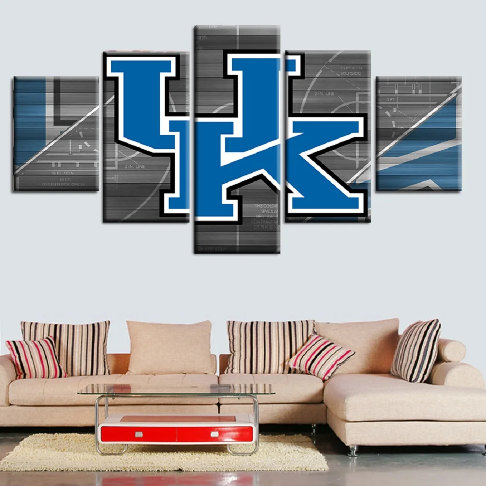 5-Panel-font-b-Kentucky-b-font-Wildcats-Sport-Team-Logo-Painting-Canvas-Wall-font-b