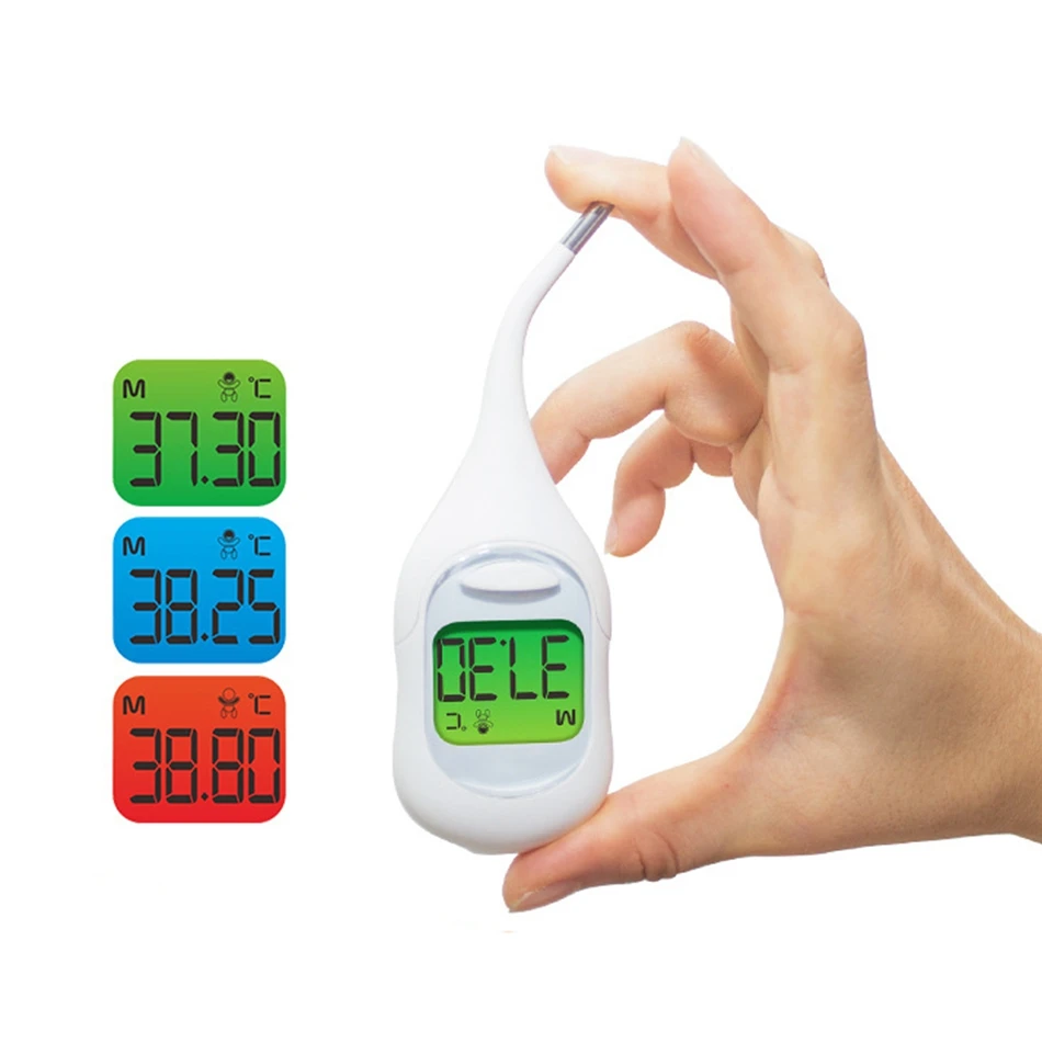 ЖК-Детский Электронный термометр с мягкой головкой, Анальный подмышка, обнаружение полости рта, базальная температура тела, подсветка, Мути-фуция для детей