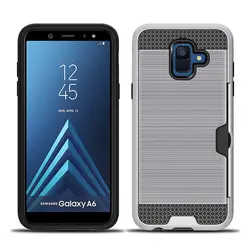 Для samsung Galaxy A6 плюс 2018 противоударный Гибридный Броня держатель для карт слот Силиконовые Телефон задняя крышка для samsung A6 2018 чехол капа