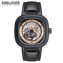 Agelocer Марка Relogio Masculino Часы 100% Коровьей Ремешок Для Часов Спорт Наручные Часы Мужчины Из Нержавеющей Стали Водонепроницаемый 50 М