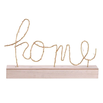 

'The Best' Nordic Wire Nightlight Desktop Decorative Love/Home Shape Letter Lamp for Living Room 889