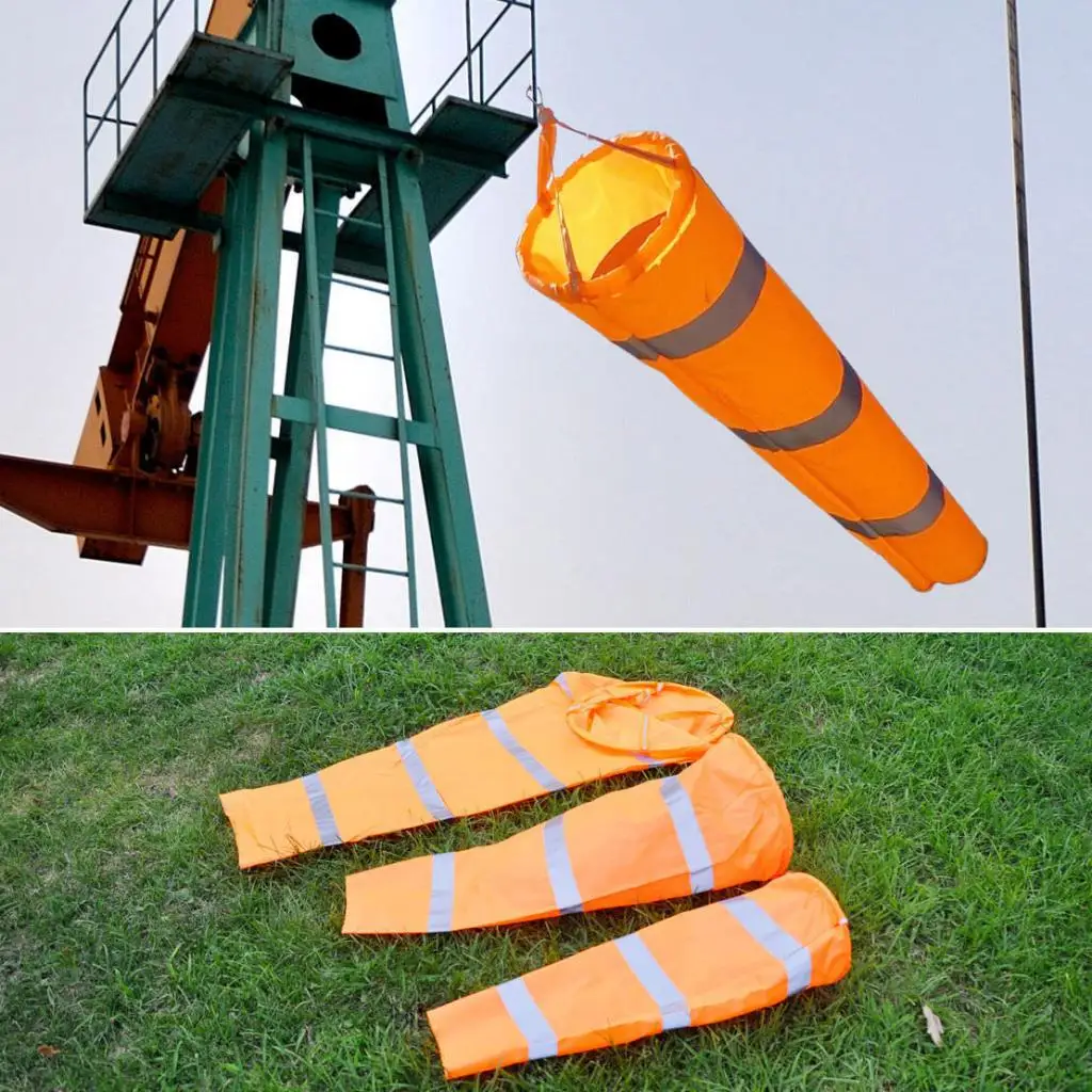 Airport Windsock Outdoor Wind Sock Bag Reflective Belt Grommet with Elegant Character Pattern 60cm 80cm 100cm 150cm