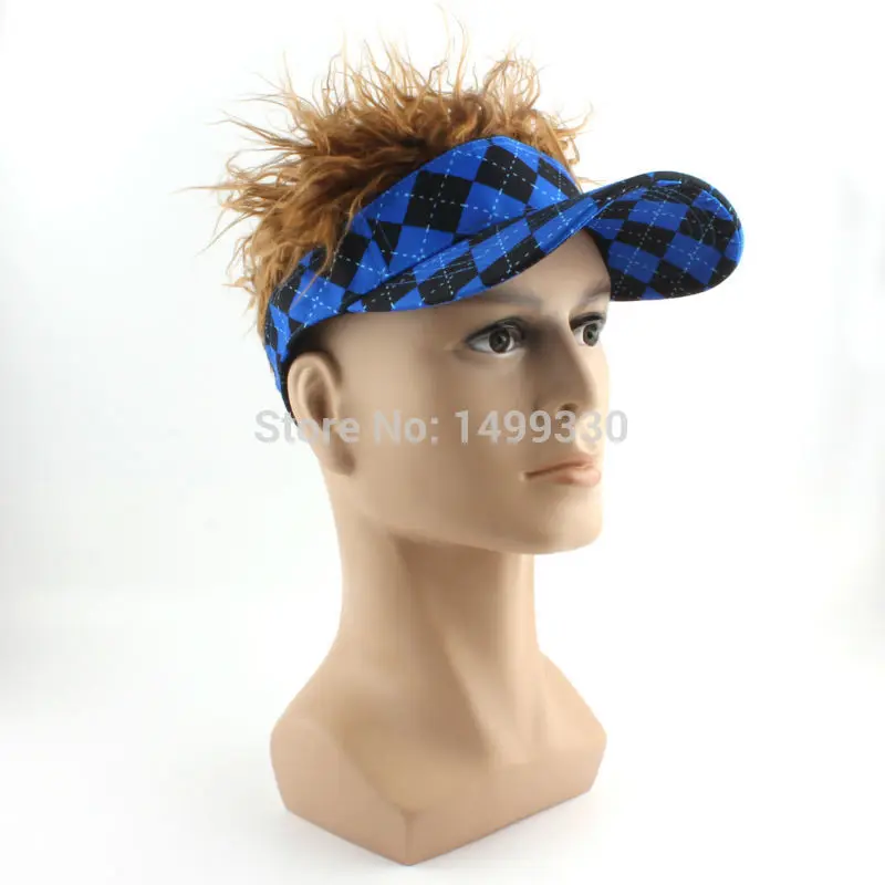 Новые геометрические Для мужчин поддельные шапкой с ушками, для игры в гольф Бейсбол чутье волосы шапка с козырьком, кепка классического покроя регулируемая застежка синего и черного цветов