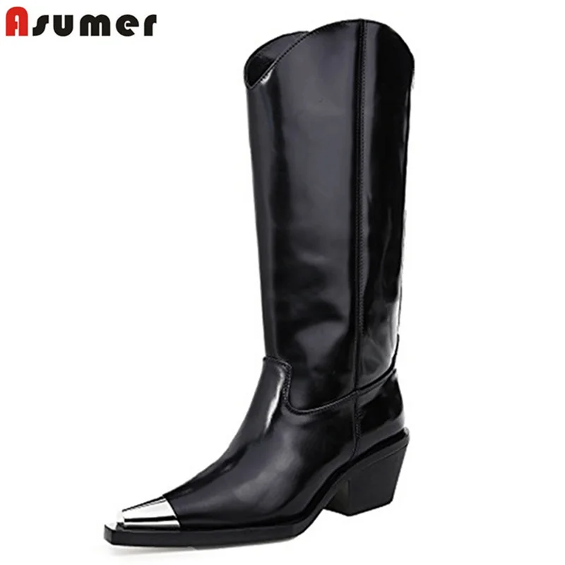 ASUMER/новые женские ботинки размера плюс 34-43 2020 г. Осенне-зимние с острым