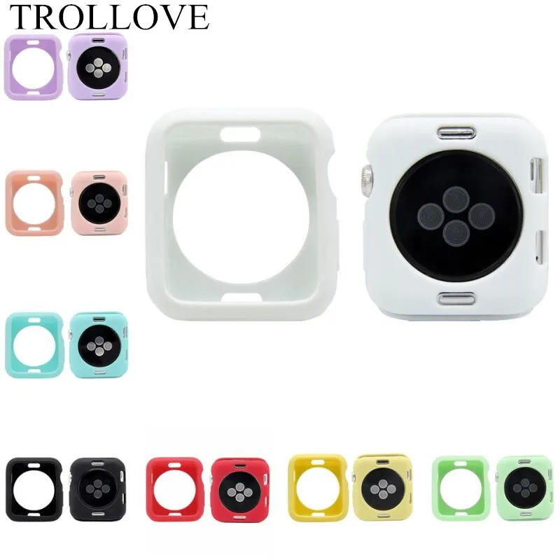 

Candy Colors Frame Protective Cover Case for Apple Watch 38mm 42mm Silicone Soft TPU Series 1/2/3 Protect Perfect Match Bumper