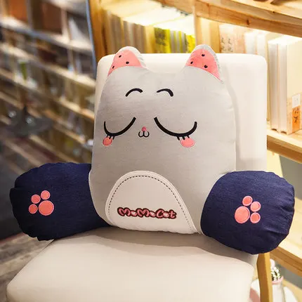 grey b cushion Лежанка для котиков Подушка под поясницу, автомобильное офисное для дивана под спину Подушка для поясницы Стёганое одеяло милый - Цвет: grey b cushion