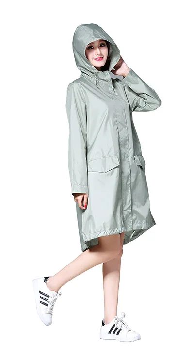 Freesmily женские стильные пончо от дождя водонепроницаемый плащ-дождевик с капюшоном для девочек одежда с длинным рукавом и карманами - Цвет: wasabi green