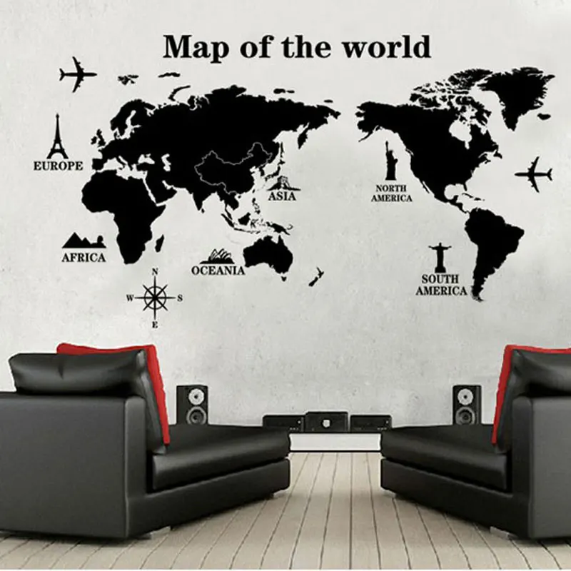 

Poster Letter World Map Quote Scratch Map Vinyl Art Decals Mural Living Room Office Decoration Wall Stickers Home Decor