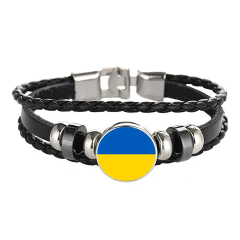Ukraine-Venezuela-Trinidad-and-Tobago-Guatemala-Saint-Lucia-Flag-Multilayer-Leather-Bracelet-Fashion-Bracelet