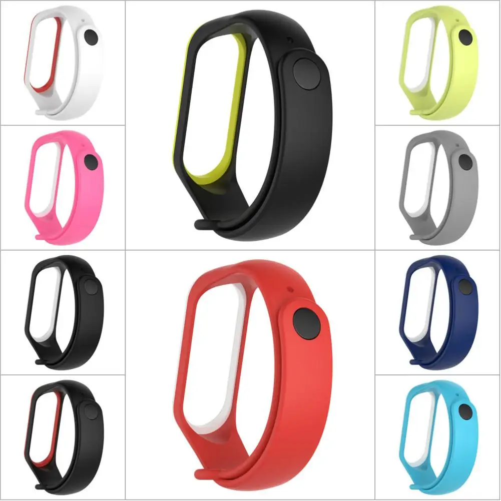 

Newest Dual Color Silicone Replacement Wristband Watch Band Strap For MiBand 4 Mi Band 4 MiBand 3 Xiaomi 4/3 Smart Bracelet