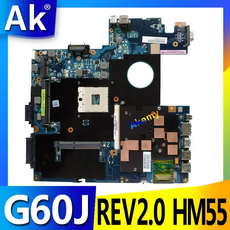 AK Высококачественная материнская плата для ноутбука Asus G60J G60JX REV2.0 PAG 989 HM55 DDR3 протестирована