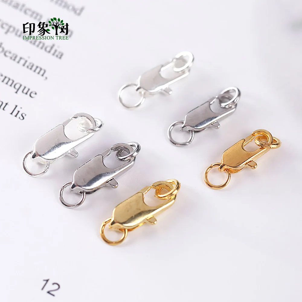 10 pcs/Pack14X5 12X4mm металлические застежки Омаров коготь крючки с кольцами Наборы Серебряный, Золотой, родиевый пластины DIY Изготовление, поиск ювелирных изделий 11000