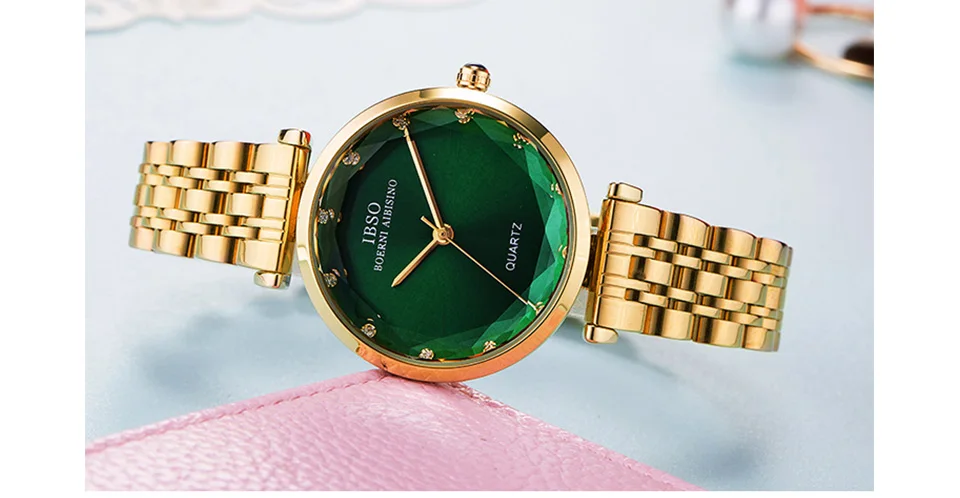 IBSO часы из нержавеющей стали, женские брендовые роскошные часы с золотым браслетом, Reloj Mujer, женские наручные часы, Montre Femme#8288