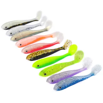 

Soft Lure Fishing Lures Silicon Bait 9cm 5.5g 10pcs 10 colors Paddle Tail Worm Swimbait Fishing Tackle