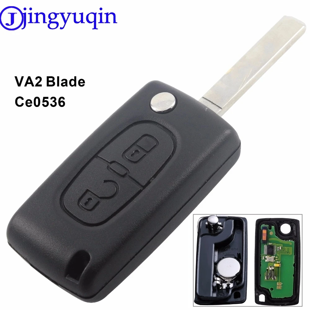 jingyuqin Remote Key 3 Buttons Fit for Peugeot 407 308 307 207 807 Partner Keyless Entry 7941 Chip(CE0523, ASK/FSK, VA2/HU83