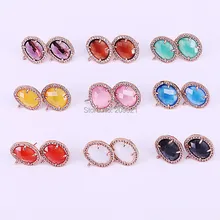 10 пар смешанных цветов микро Pave CZ Кристалл Серебряные серьги для женщин модные ювелирные аксессуары