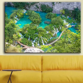 

Printing Oil Painting Wall Art, Wall Decor, Wall Painting Plitvice Lakes Croatia landscape Nice Painting for wall picture