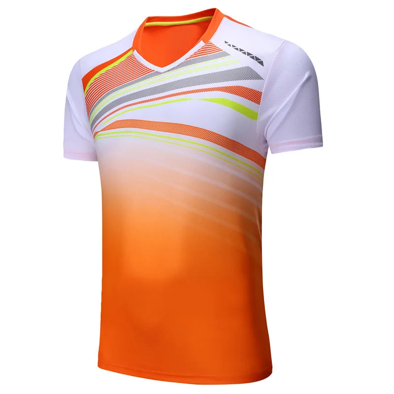 Новая Мужская/женская рубашка для бадминтона, быстросохнущая дышащая для игры в настольный теннис, футболка, тренировочная Фитнес Одежда для соревнований A39