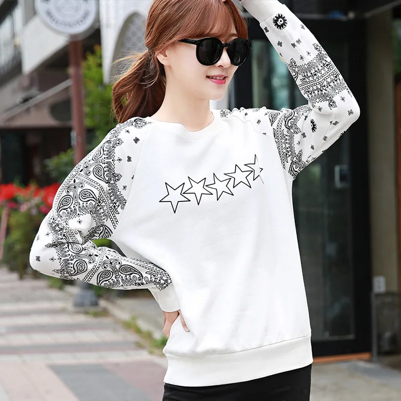 Mr.nut spring 2019 new Korean version of the loose long-sleeved women's versatile shirt fashion trend print hoodie Mr.nut spring 2019 new Korean version of the loose long-sleeved women's versatile shirt fashion trend print hoodie
