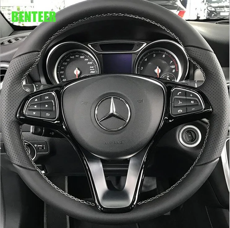 ABS украшение рулевого колеса автомобиля Для amg Mercedes Benz A B C E GLA GLC CLA A45 W205|Наклейки на