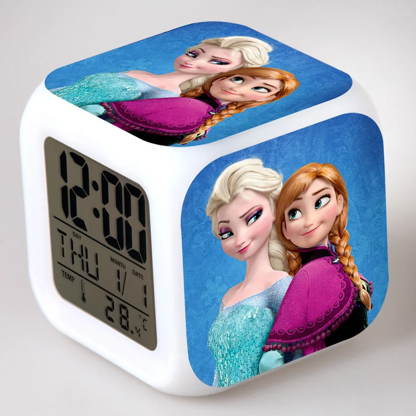 Disney FROZEN Elsa Ann Мультфильм светодиодный сенсорный будильник для студента мальчик девочка взрослый прикроватный будильник