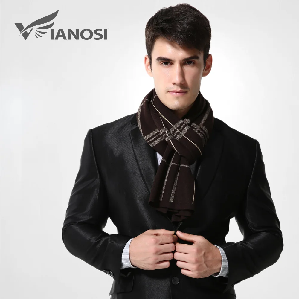 [VIANOSI]  Wool Plaid Scarf Man Winter Brand Scarf Men Fashion Designer Shawl Bussiness Casual Scarves MA009 head wraps for men Scarves