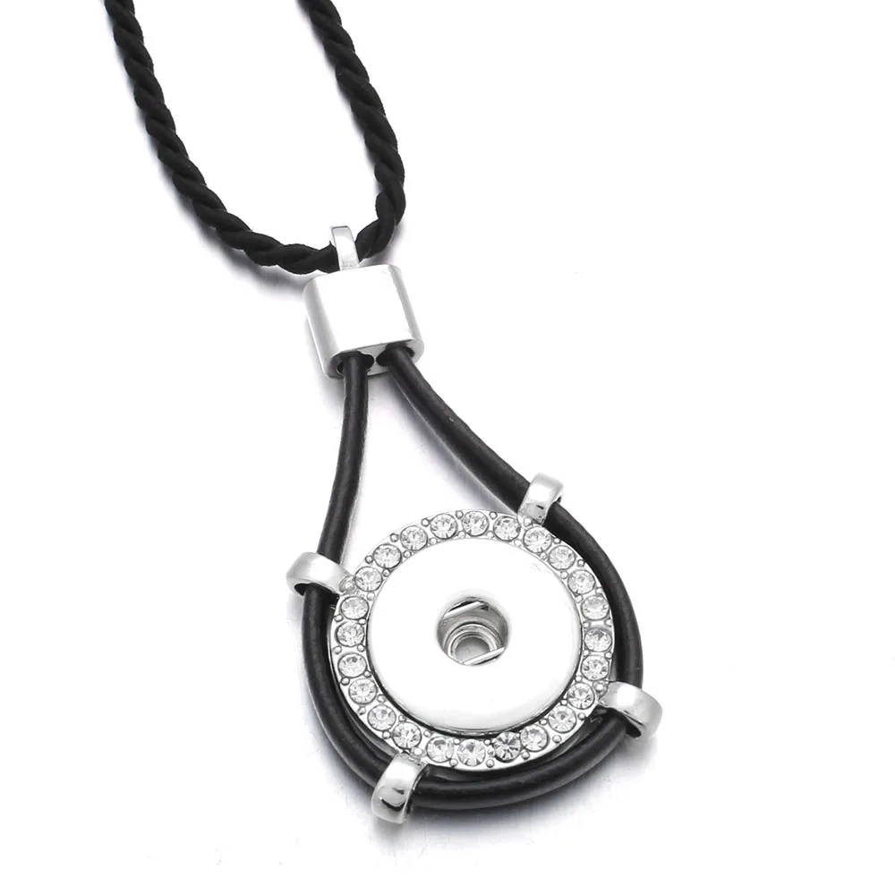 New Snap Jewelry Snap Necklaces Round Crystal Rhinestone Snap Necklace