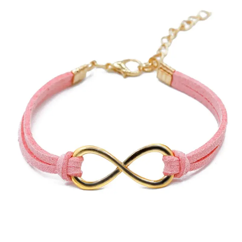 

Number 8 Symbol Infinity Love Symbol Handmade Leather Wristband Bracelet Unisex