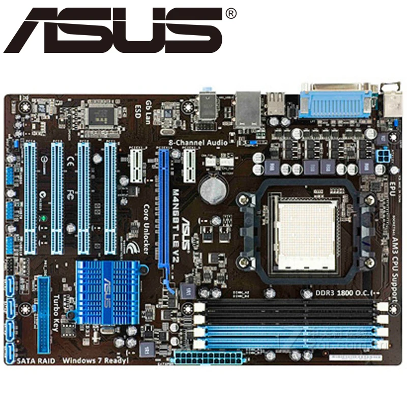 

Asus M4N68T LE V2 Desktop Motherboard 630A Socket AM3 For Phenom II Athlon II Sempron 100 DDR3 16G ATX Original Used Mainboard