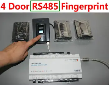 

4 Door RS485 Telecommunication Access Controller Board, rs485 data transfer panel with Fingerprint+ID Card reader wiegand reader