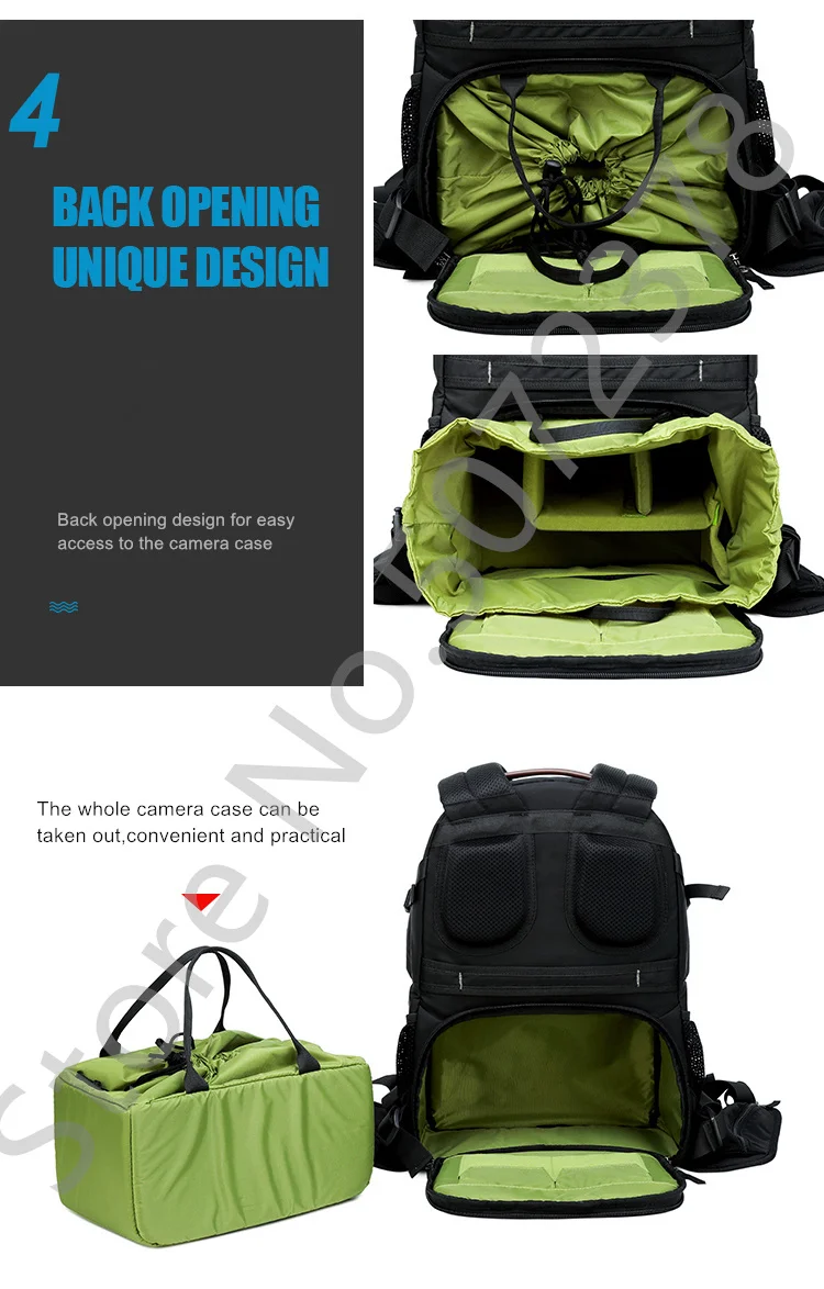 Professional Photography Padded Backpack Nylon Anti-theft SLR 15.6'' Laptop Bag Digital Shoulders Camera Lens Case