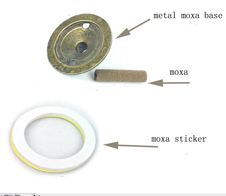 6 pcs reusable mini Moxa tube base 100pcs moxa sticker meridian acupuncture moxibustion moxa stick 2