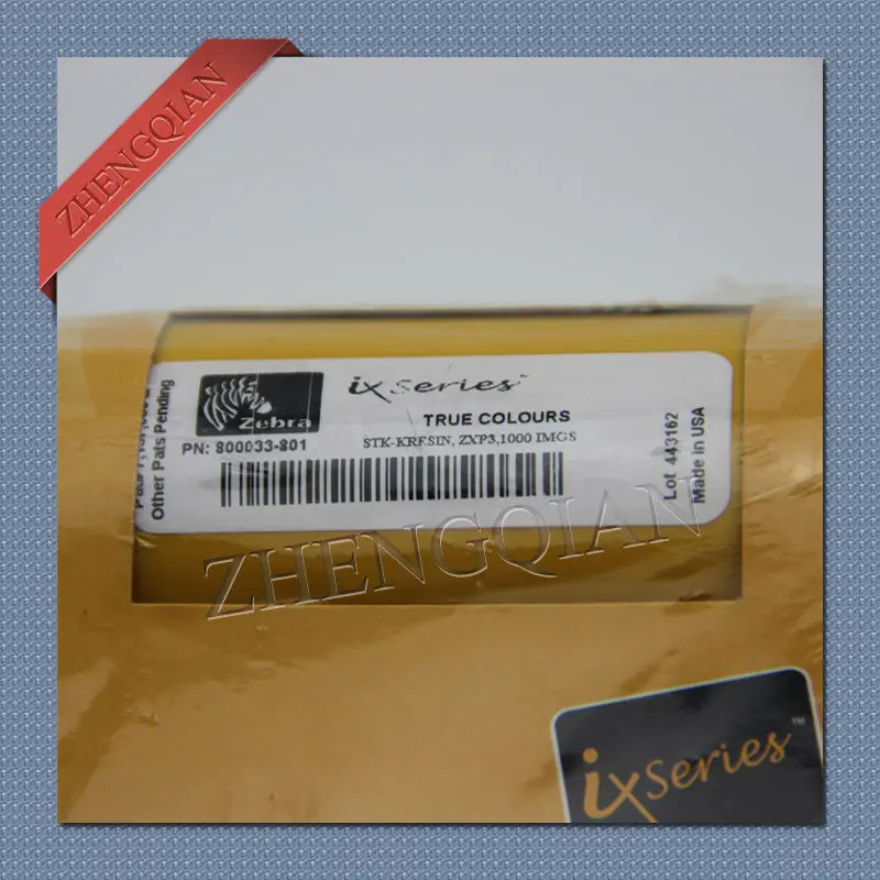 Черная лента Zebra 800033 301 работает на принтере zxp3 для карт|card printer ribbon|zebra ribbonprinter ribbon |