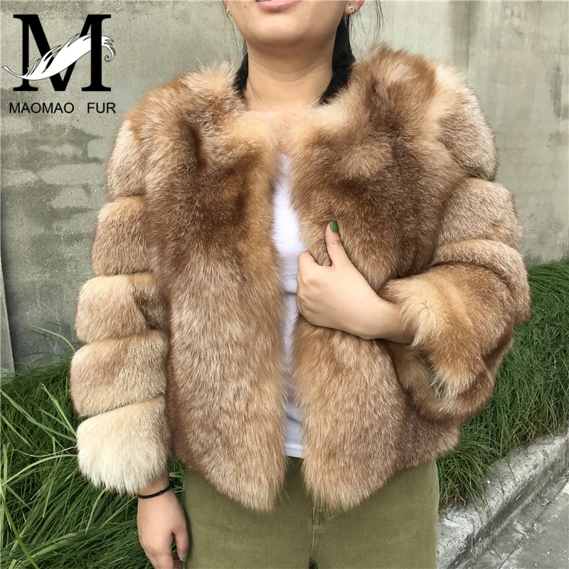 Buy New Winter Warm Ladies Genuine Fox Fur Coats Women